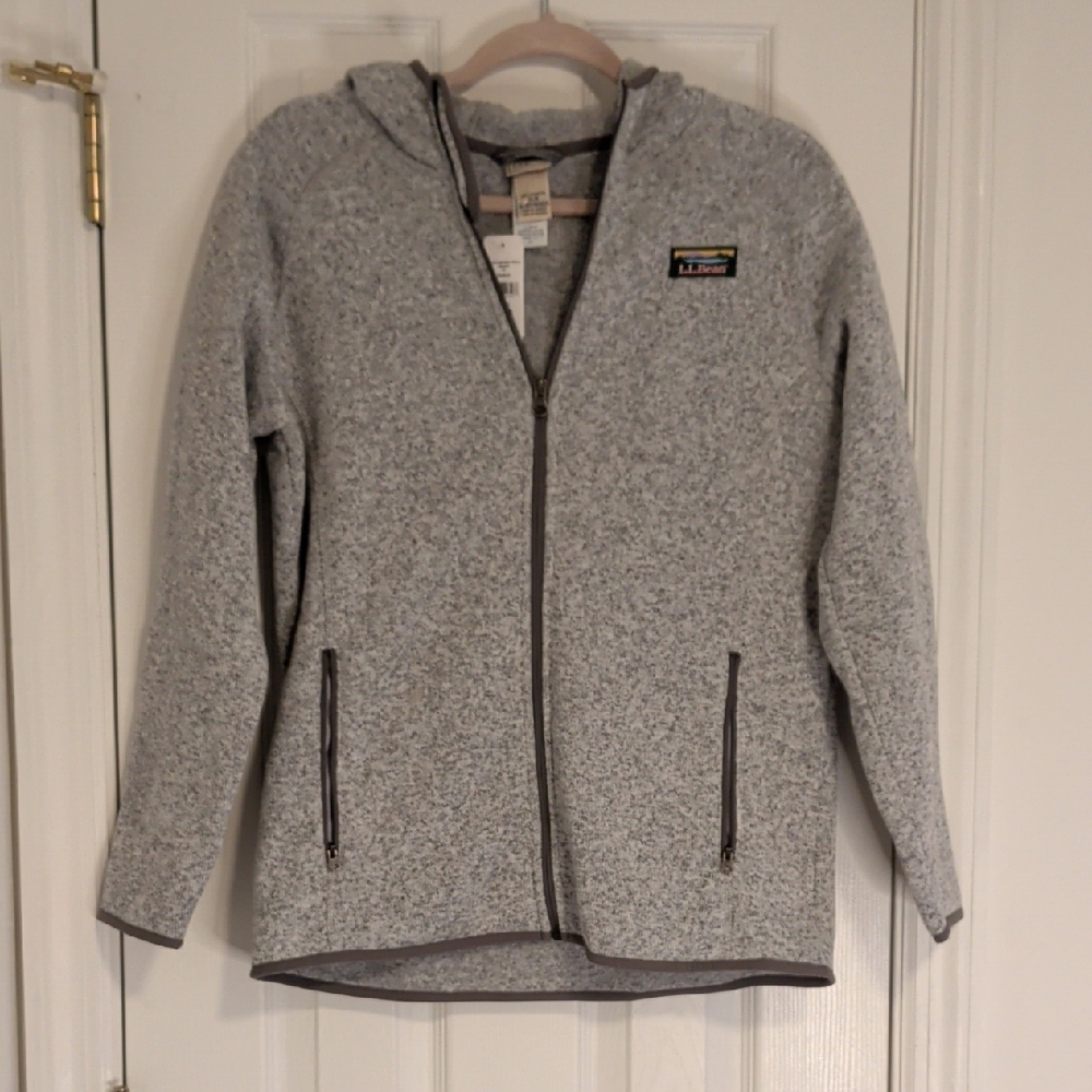 L.L.Bean Kids Sweater Fleece Hoodie Gray Full Zip Jacket NWT Outdoor XL18